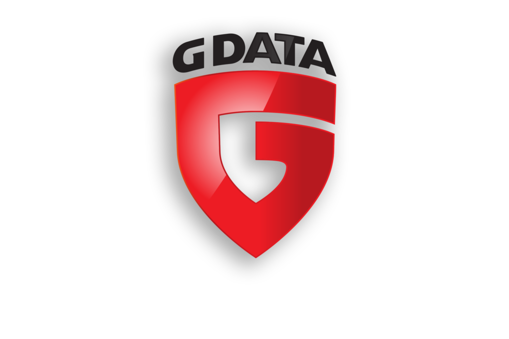 G DATA Logo mit rotem Schild und weißer G-Buchstabe