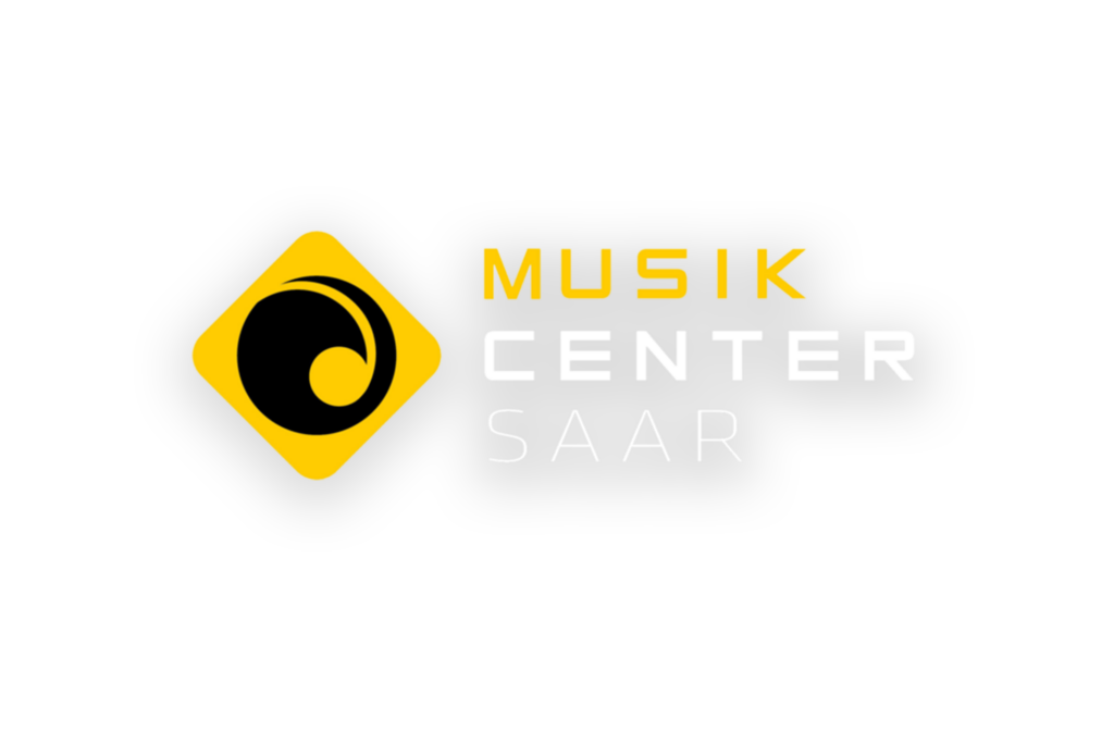 Musik Center Saar Logo mit gelbem Kreis und Notensymbol